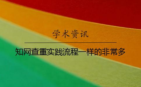 知網查重實踐流程一樣的非常多
