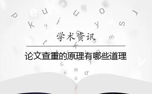 論文查重的原理有哪些道理