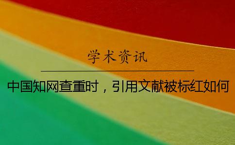 中國知網查重時，引用文獻被標紅如何是好？