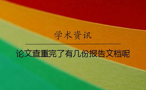 論文查重完了有幾份報(bào)告文檔呢