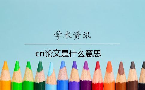 cn論文是什么意思