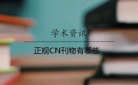 正規(guī)CN刊物有哪些