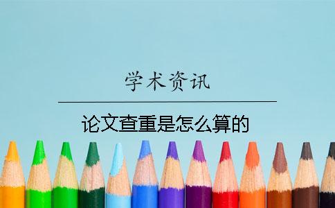 論文查重是怎么算的