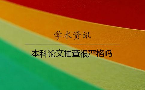 本科論文抽查很嚴(yán)格嗎